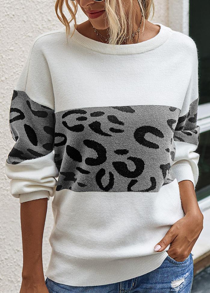 Long Sleeve Printed Casual Sweater