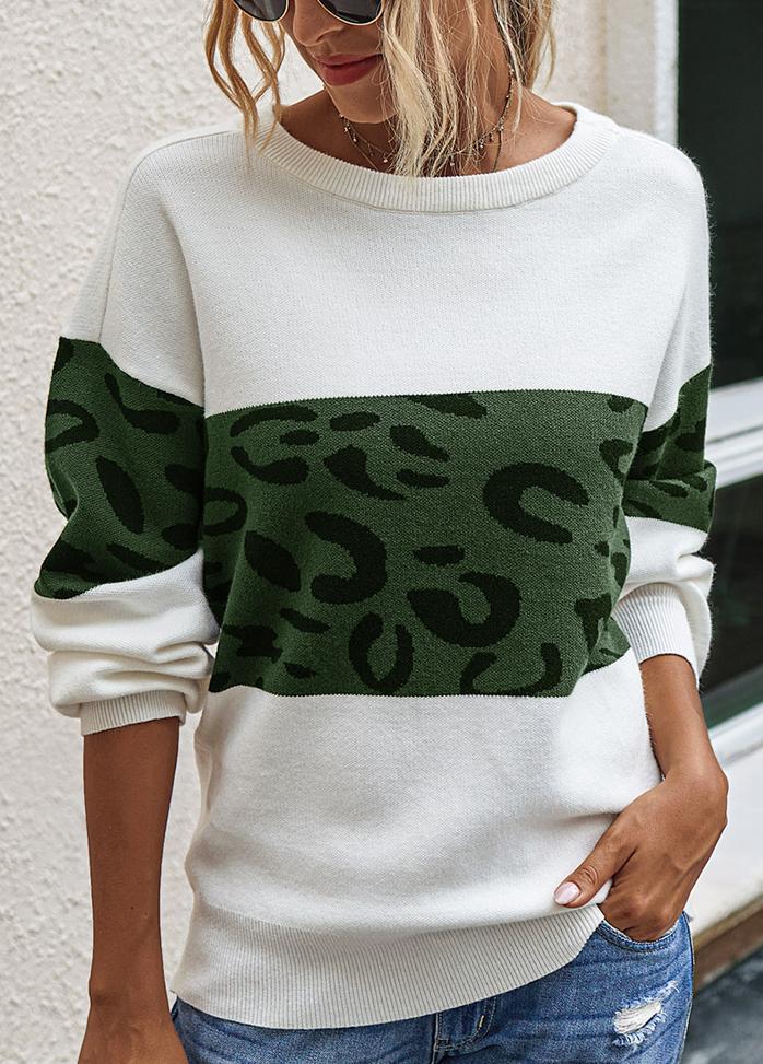 Long Sleeve Printed Casual Sweater