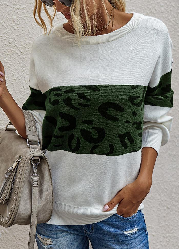Long Sleeve Printed Casual Sweater