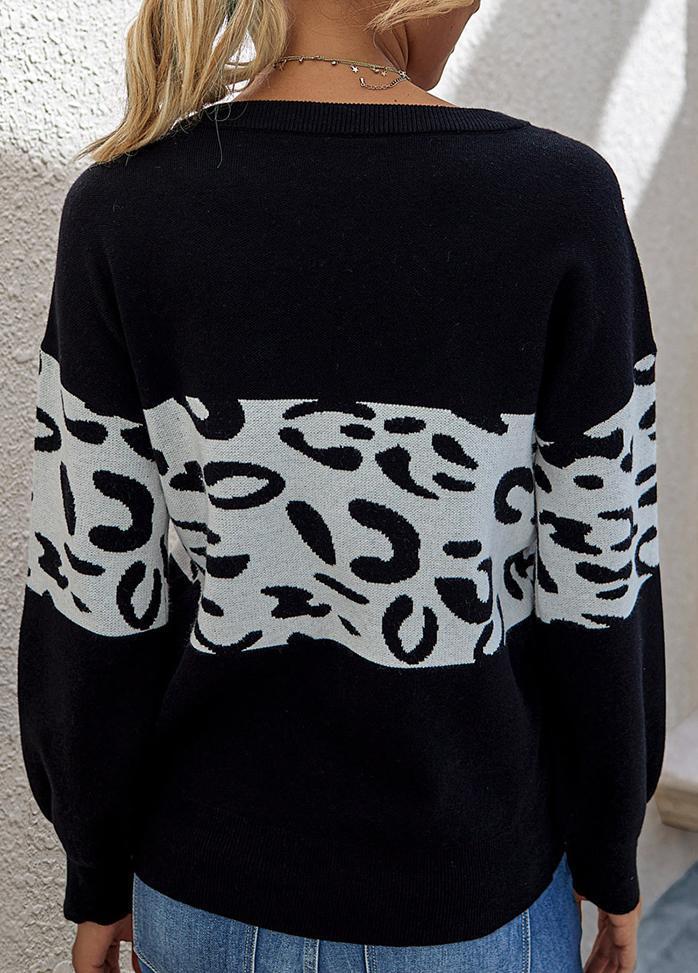 Long Sleeve Printed Casual Sweater