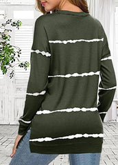 Long Sleeve Striped Round Neck T-shirt