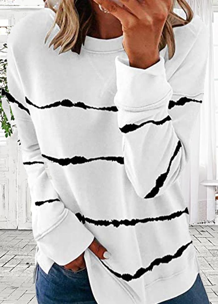 Long Sleeve Striped Round Neck T-shirt