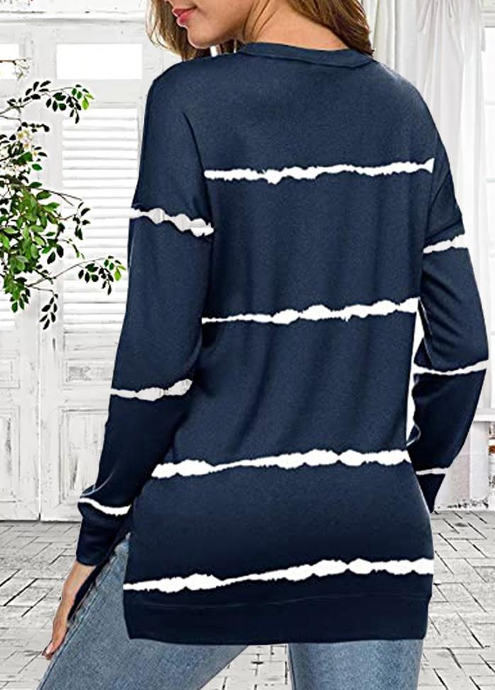 Long Sleeve Striped Round Neck T-shirt