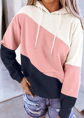 Casual Long Sleeve Patchwork Hoodie