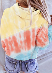 Casual Long Sleeve Patchwork Hoodie