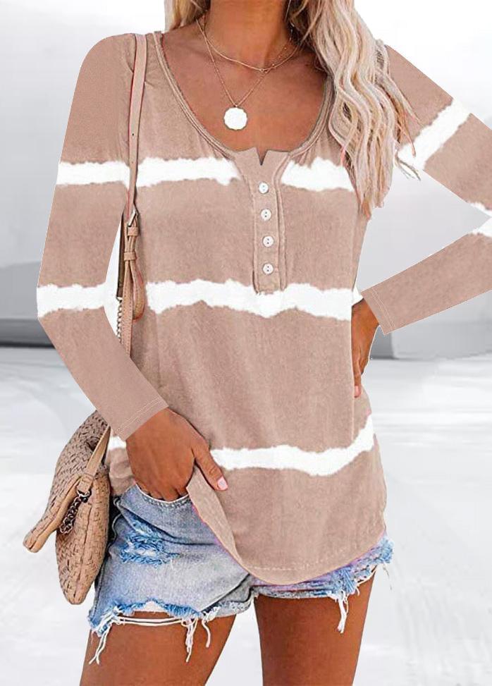 Long Sleeve Casual Striped T-shirt