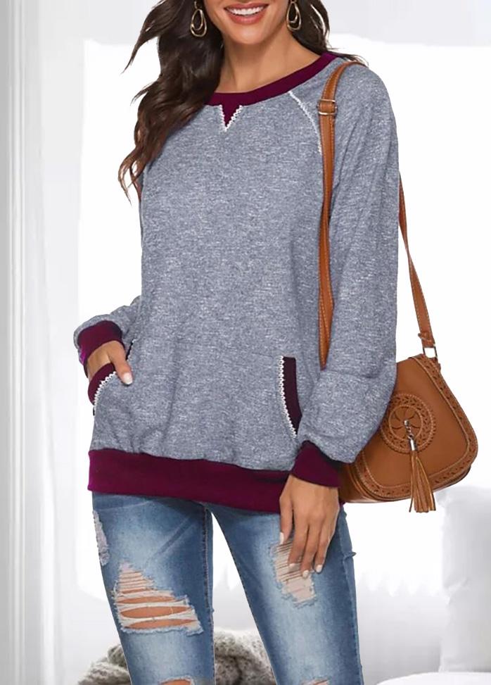 Long Sleeve Casual Patchwork T-shirt