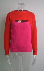 Casual Open Bust Crew Neck Sweater