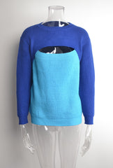 Casual Open Bust Crew Neck Sweater