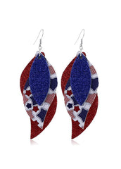 Flag Day Theme Tassels Star Printed Earrings