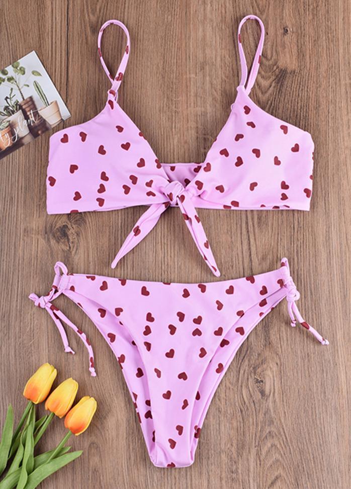 Bowknot Printed Bikini Set