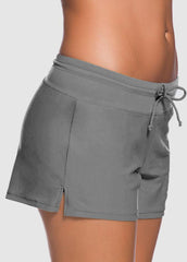 Bowknot Solid Color Swim Shorts