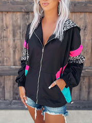 Full Zipper Long Sleeve Hooded Pocket Sweater Jacket