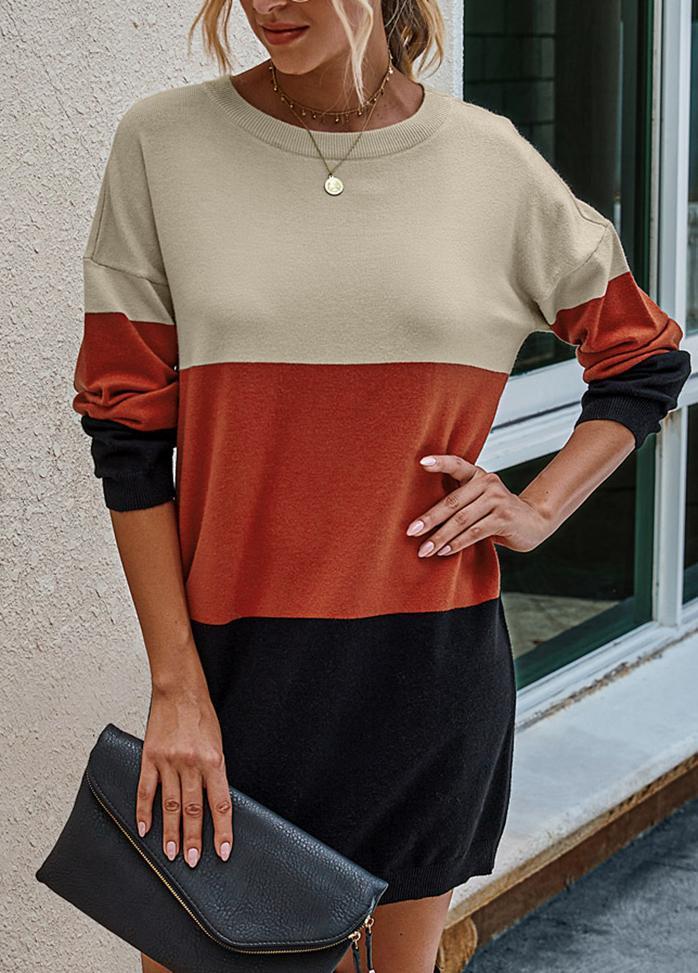 Long Sleeve Striped Round Neck Sweater