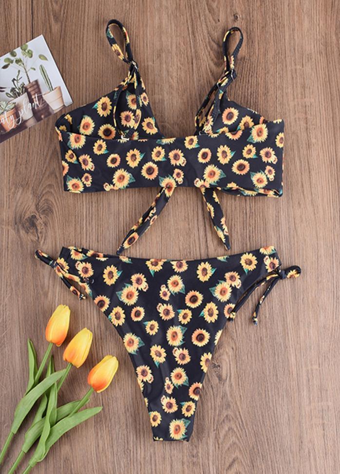 Bowknot Printed Bikini Set