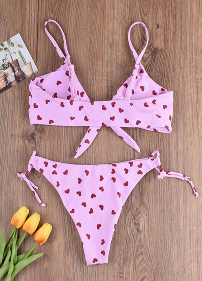 Bowknot Printed Bikini Set