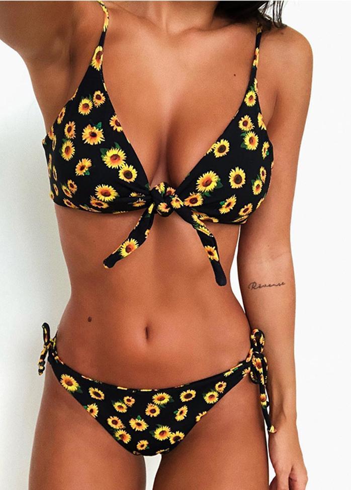Bowknot Printed Bikini Set