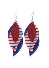 Flag Day Theme Tassels Star Printed Earrings