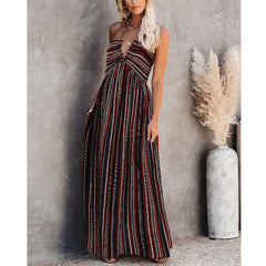 Spaghetti Strap Cowl Neck Maxi Dress