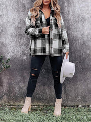 Casual Loose Retro Plaid Stitching Shirt Top