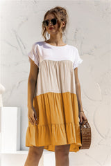 Short Sleeve Round Neck Midi Dress