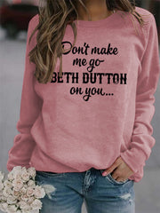 Letter Printed Crew Neck Long Sleeve Loose Sweatshirt