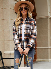 Long Sleeve Top Plaid Button Down Shirt