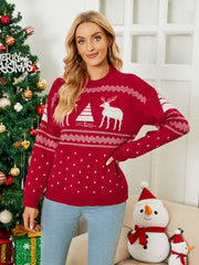 Elegant Long Sleeve O-Neck Printed Sweatshirt