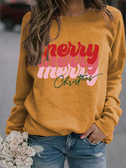 Long Sleeve O-Neck Letter Print Oversized Sweatshirt