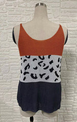 Casual Spaghetti Strap Scoop Neck Knitted Top