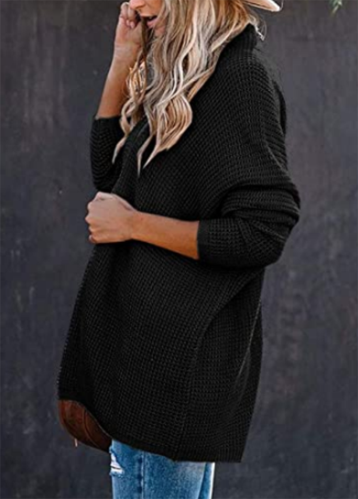Long Sleeve Solid Color Casual Cardigan
