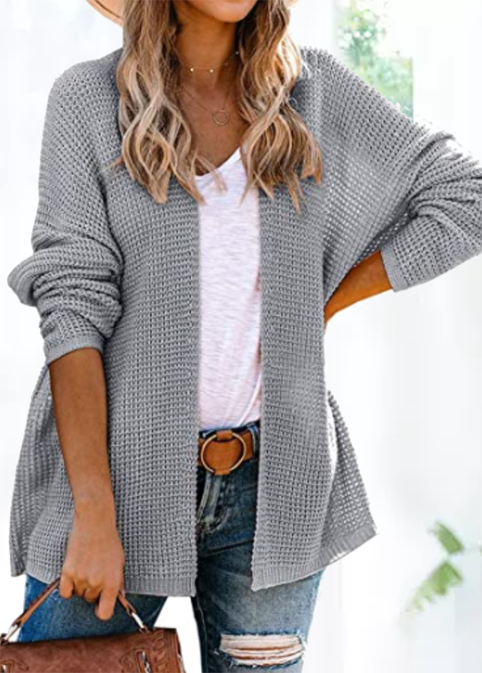 Long Sleeve Solid Color Casual Cardigan
