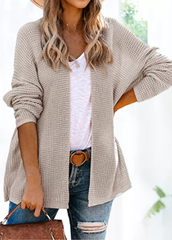 Long Sleeve Solid Color Casual Cardigan