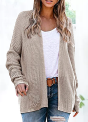 Long Sleeve Solid Color Casual Cardigan