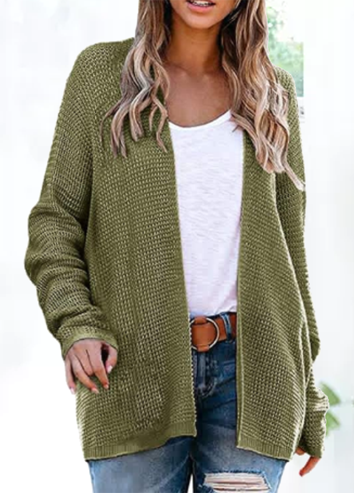 Long Sleeve Solid Color Casual Cardigan