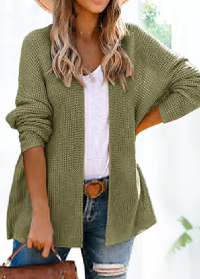 Long Sleeve Solid Color Casual Cardigan