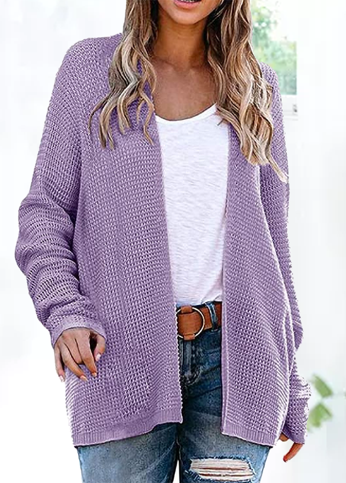 Long Sleeve Solid Color Casual Cardigan