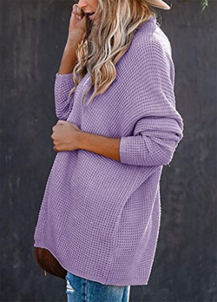Long Sleeve Solid Color Casual Cardigan