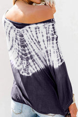 Tie Dye One Shoulder Striped Tops