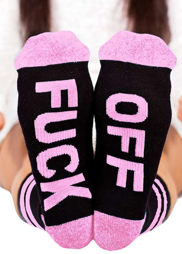FUCK OFF Pattern Socks