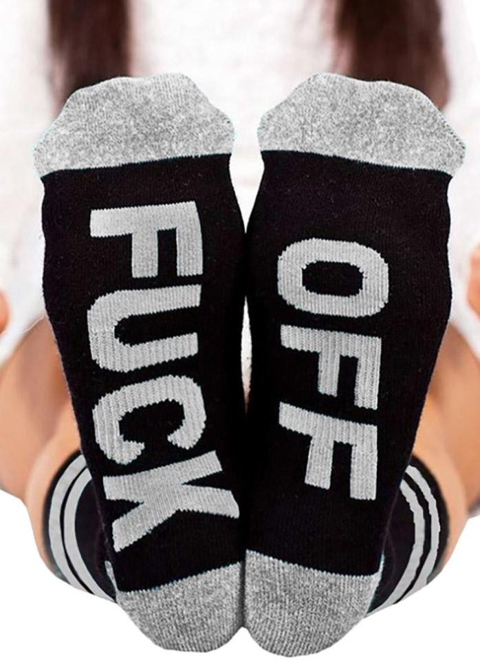 FUCK OFF Pattern Socks