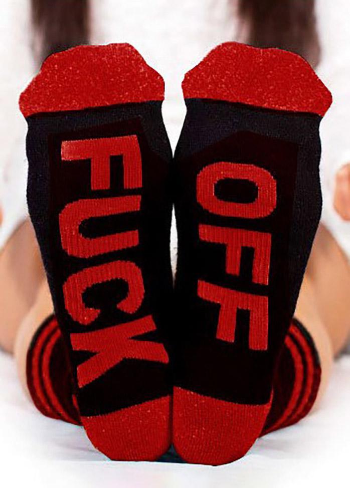 FUCK OFF Pattern Socks