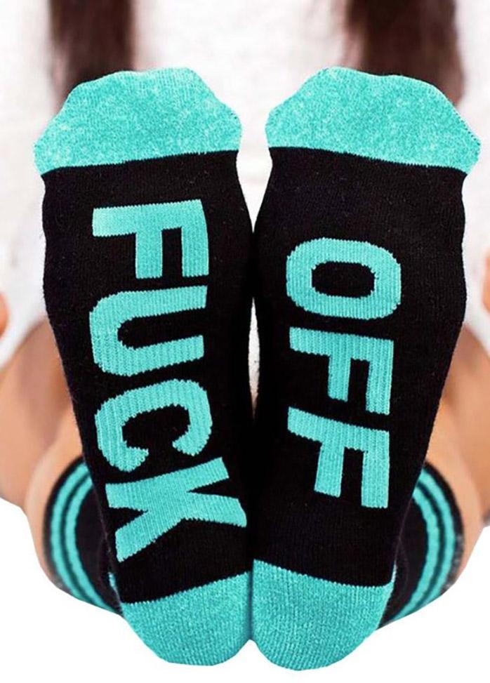 FUCK OFF Pattern Socks