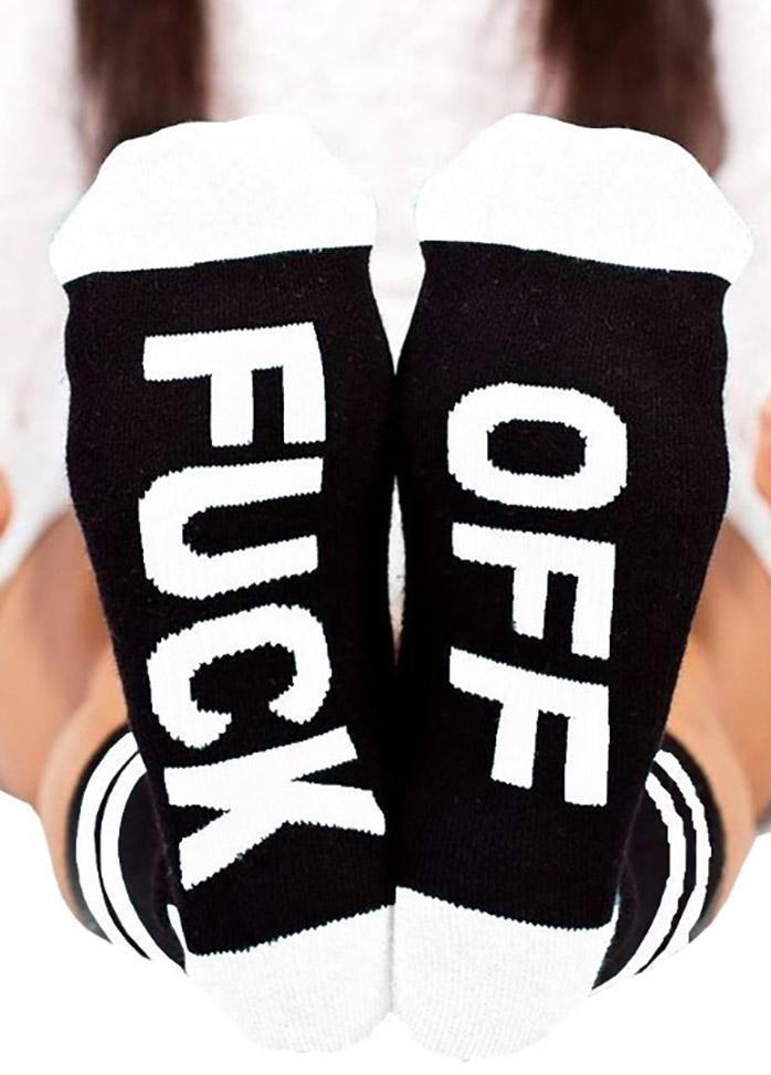 FUCK OFF Pattern Socks