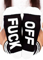 FUCK OFF Pattern Socks