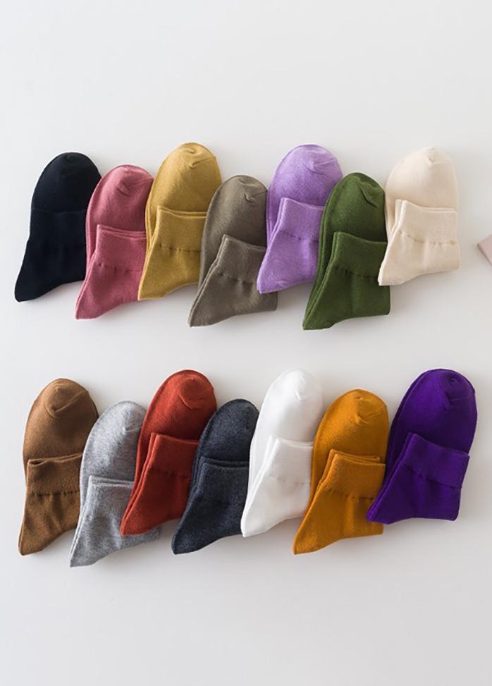 Comfortable Solid Color Women's Socks