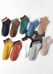 Cotton Striped Women's Boat Socks 5 Pack