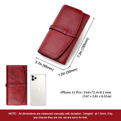 Women's Leather Long Zipper Retro Female Large Purse
