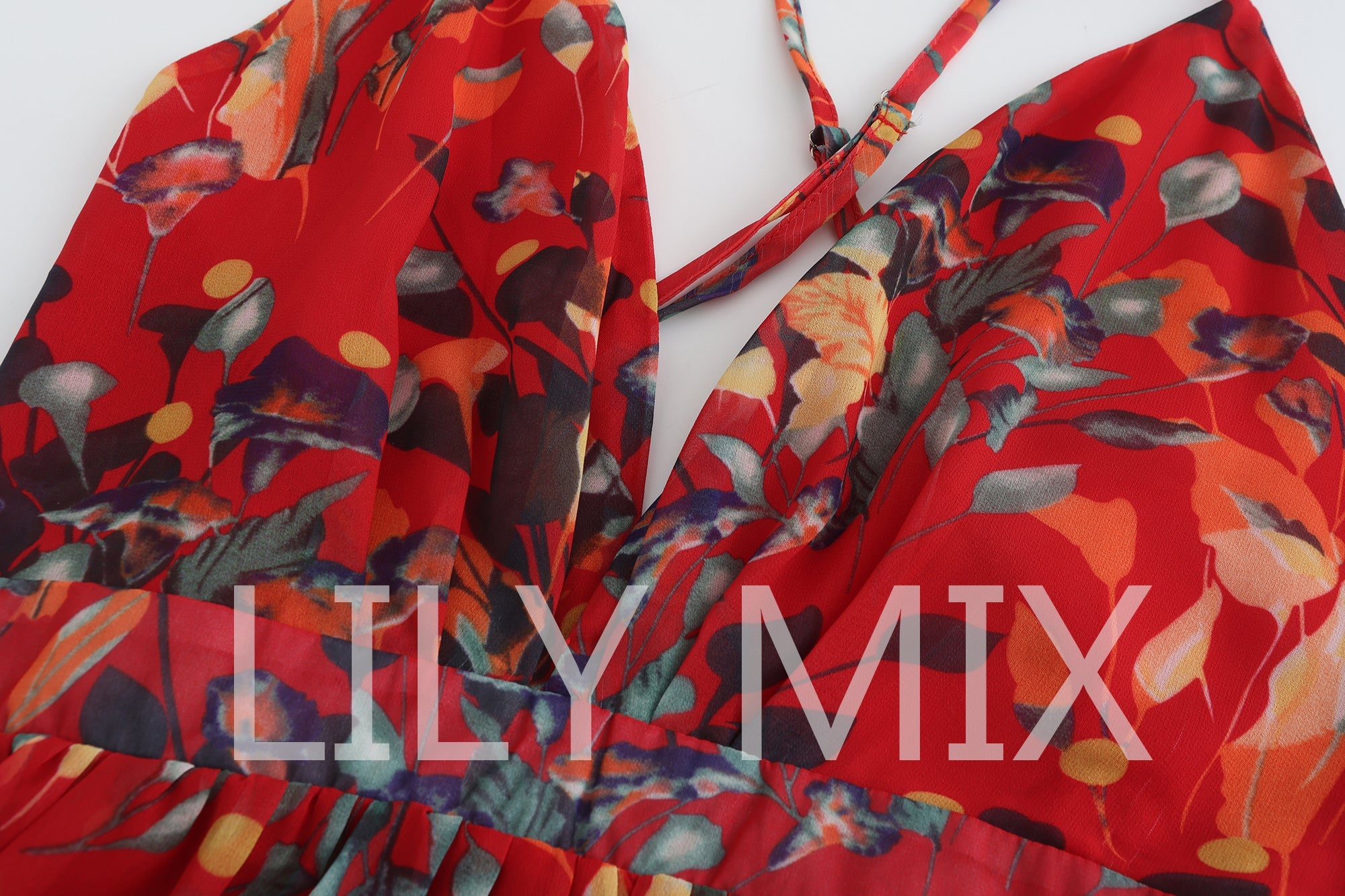 Floral Sleeveless Deep V neck Maxi Dress