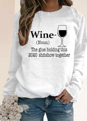 Casual Long Sleeve Letter Printed Top